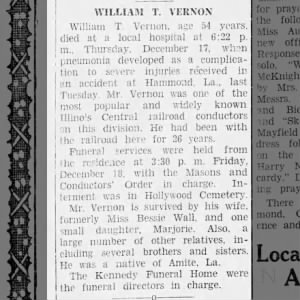 Obituary for William T. Vernon